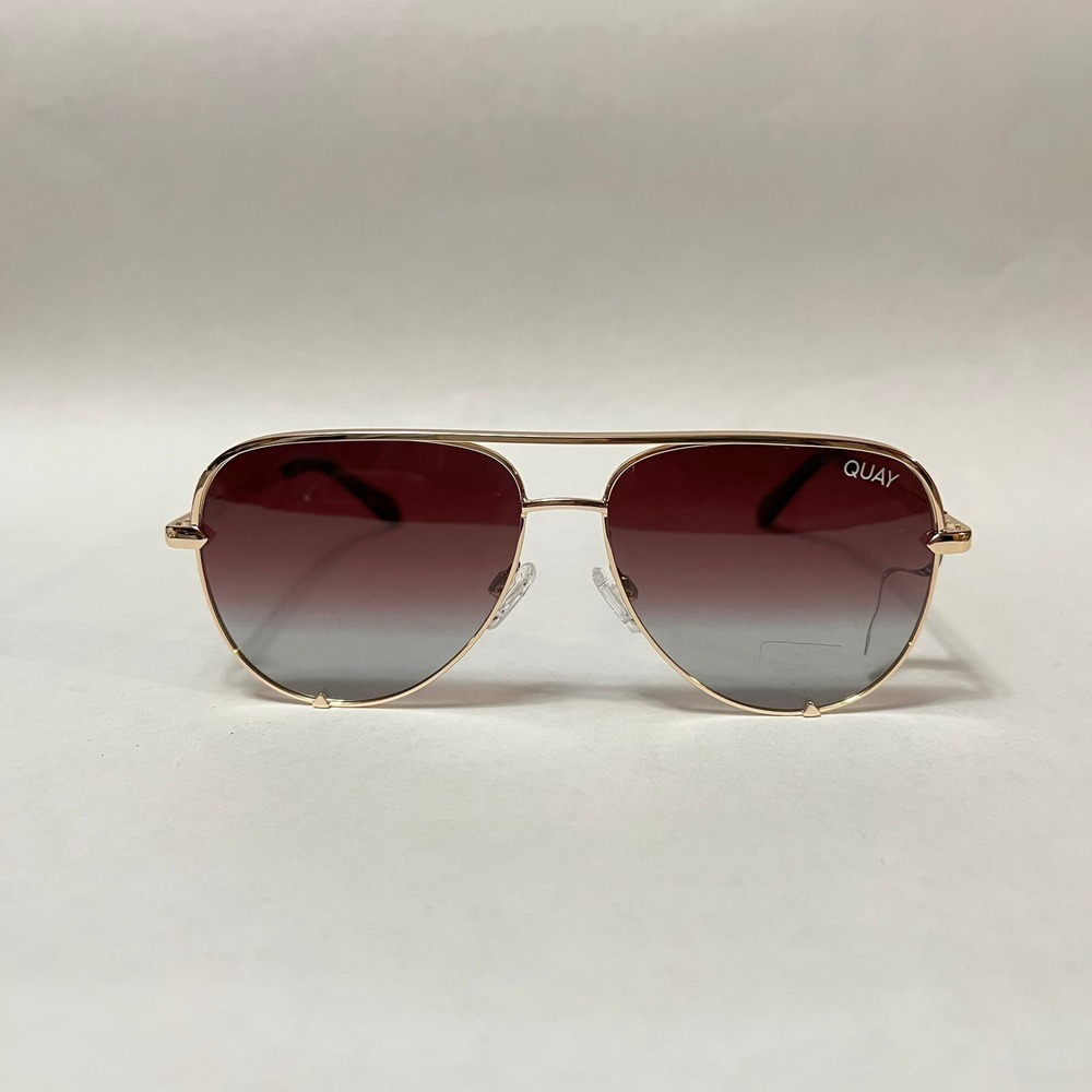 New Quay Australia High Key Micro Sunglasses Polarized Gold Brown Fade